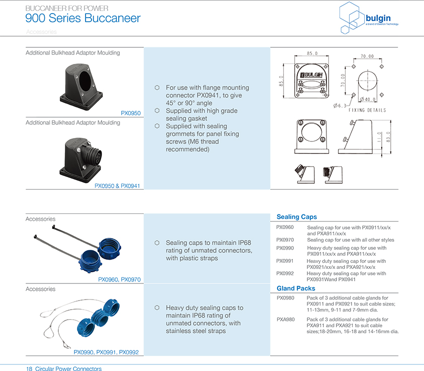 法蘭安裝連接器PX0941尺寸
