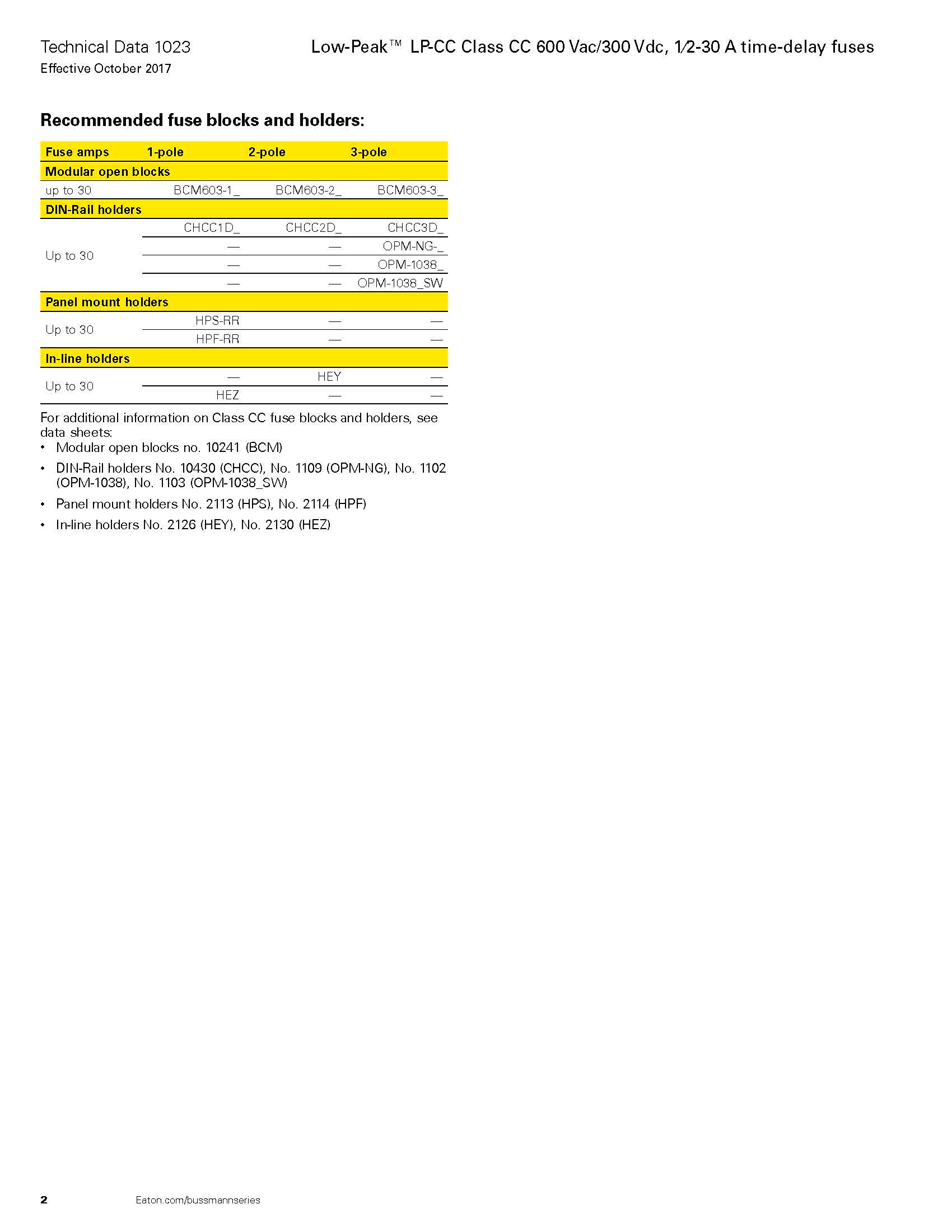 LP-CC系列10*38延時(shí)熔斷器參數(shù)